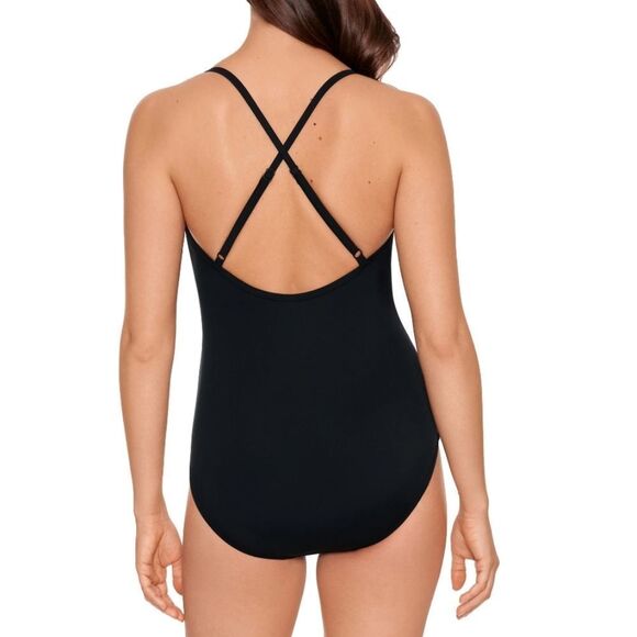 Time and Tru Women’s Small Black Twist Knot One Piece Swimsuit - New - Picture 2 of 3
